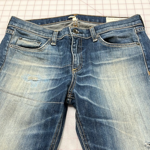 RAG & BONE "The Dre" Distressed Cotton Surfer Rep Wash Boyfriend Jean SZ 29 - Picture 10 of 16